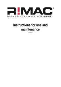 Instructions for use and maintenance