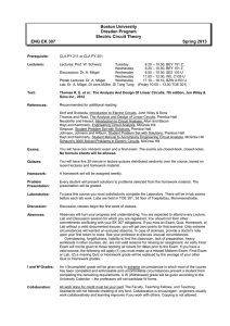 Boston University Dresden Program Electric Circuit Theory ENG EK