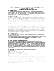 Model Viva Questions for “Fundamental of electrical Engineering”