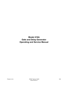 Model 416A Gate and Delay Generator Operating and Service Manual