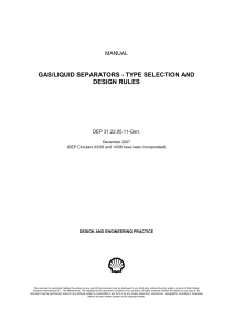 GAS/LIQUID SEPARATORS - TYPE SELECTION AND DESIGN