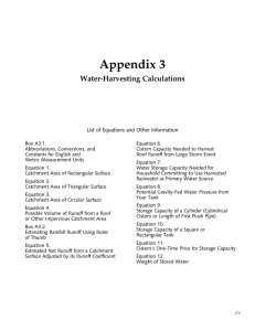 Appendix 3 Water-Harvesting Calculations