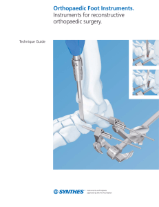 Orthopaedic Foot Instruments. Instruments for reconstructive