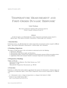 Temperature Measurement and First-Order