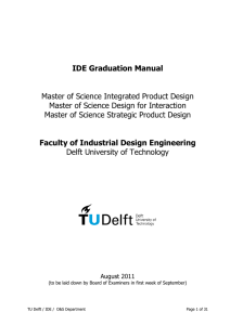 IDE Graduation Manual - TU Delft Studentenportal