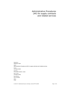 Administrative Procedures for supply contracts and