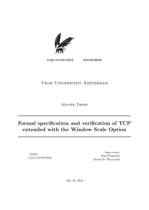 Formal specification and verification of TCP extended with the