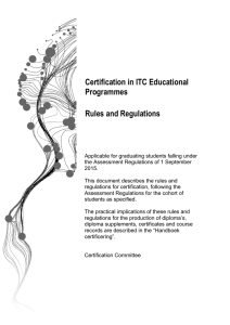 Rules and regulations for certification in ITC educational programmes