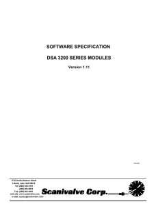 SOFTWARE SPECIFICATION DSA 3200 SERIES MODULES