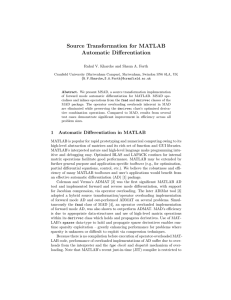 Source Transformation for MATLAB Automatic Differentiation