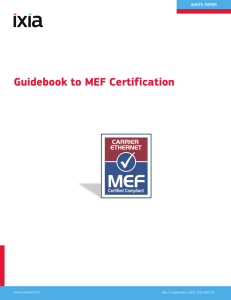 Guidebook to MEF Certification - Support