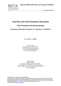 Test Plan and Test Procedures Document