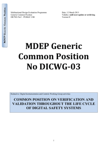MDEP Generic Common Position No DICWG-03