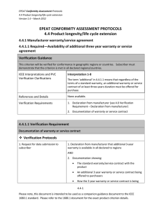 EPEAT CONFORMITY ASSESSMENT PROTOCOLS 4.4 Product