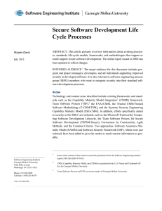 Secure Software Development Life Cycle Processes