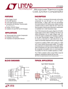 LT1025 - Micropower Thermocouple Cold Junction Compensator