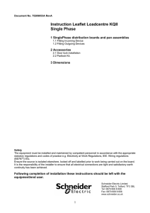 Instruction Leaflet Loadcentre KQII Single Phase