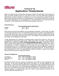 Application temperatures range - Perma