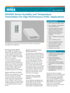 HMW90 Series Humidity and Temperature Transmitters for High