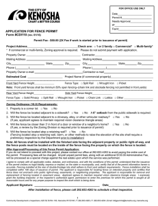 APPLICATION FOR FENCE PERMIT