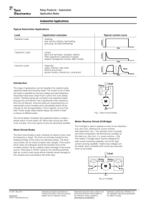 Automotive Applications Relay Products – Automotive Application