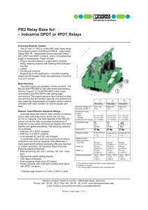 1 2 3 PR2 Relay Base for: – Industrial DPDT or 4PDT Relays