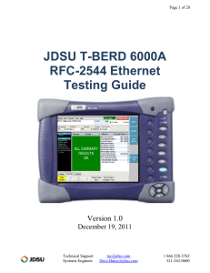 JDSU T-BERD 6000A RFC-2544 Ethernet Testing Guide