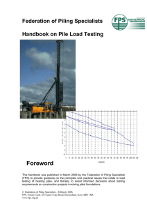 Handbook on Pile Load Testing - The Federation of Piling Specialists