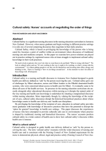 Cultural safety: Nurses` accounts of negotiating the order of things