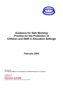 Guidance for Safe Working Practice for the