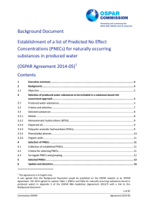 Background Document Establishment of a list of Predicted No Effect