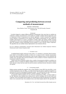 Comparing and predicting between several methods of measurement