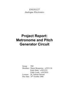 Project Report: Metronome and Pitch Generator Circuit