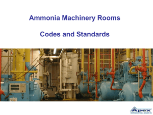 Ammonia Machinery Rooms Codes and Standards