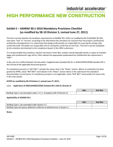 ASHRAE 90.1-2010 Mandatory Provisions Checklist