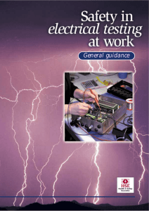 Safety in electrical testing at work - general guidance