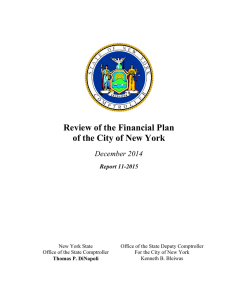 Review of the Financial Plan of the City of New York December