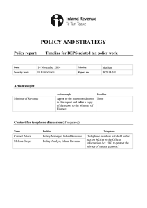 Timeline for BEPS-related tax policy work