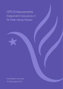Independent assurance of Sir Peter Hendy review