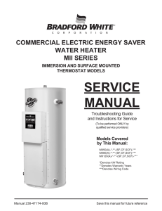 SERVICE MANUAL - Bradford White