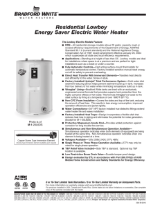 Residential Lowboy Energy Saver Electric Water