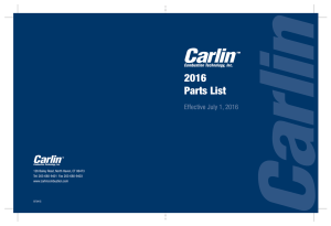 Carlin Parts Book - Carlin Combustion Technology, Inc.
