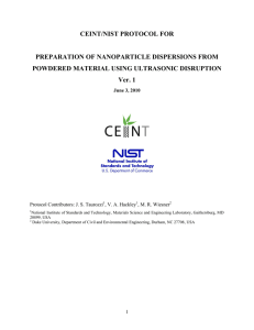 Guidelines for the preparation of nanoparticle