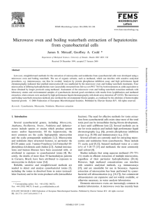 Microwave oven and boiling waterbath extraction of hepatotoxins