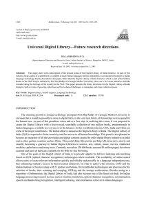 Universal Digital Library—Future research directions