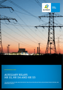 Auxiliary Relays HR 111, HR 114 and HR 116