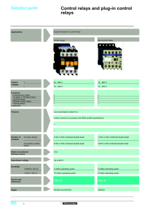 Control relays and plug-in control relays