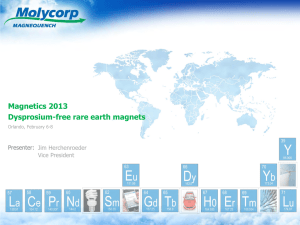 Magnetics 2013 Dysprosium