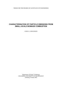 characterisation of particle emissions from small