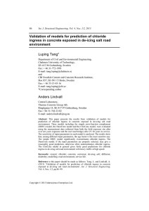 Validation of models for prediction of chloride